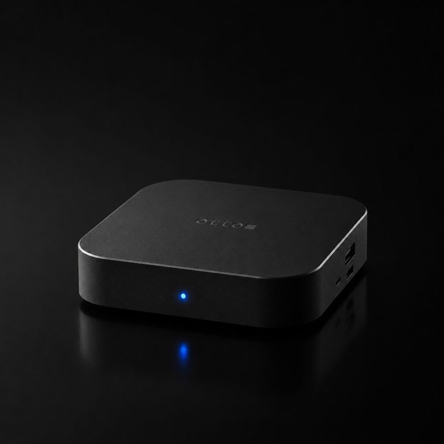 Dark product shot of the Otto mini computer